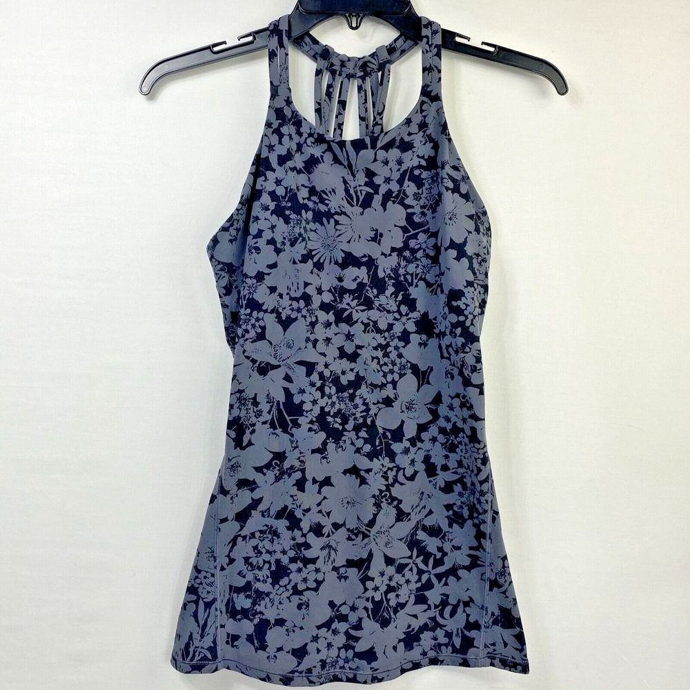 Lululemon Slide With Me Tank Light Support For B/C Cup Size 4 Black Gray